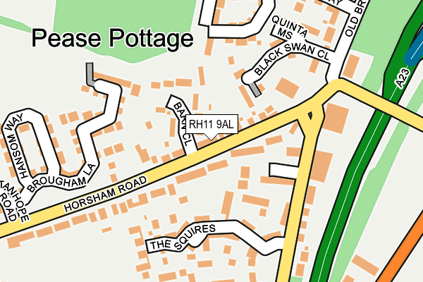 RH11 9AL map - OS OpenMap – Local (Ordnance Survey)