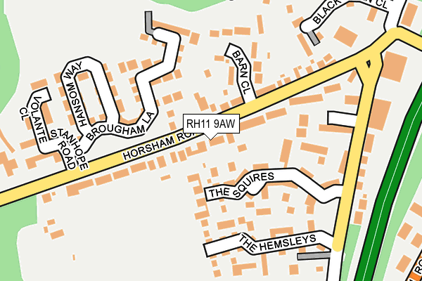 RH11 9AW map - OS OpenMap – Local (Ordnance Survey)
