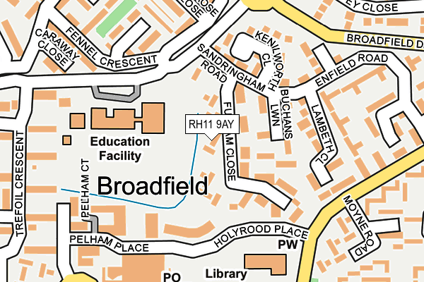 RH11 9AY map - OS OpenMap – Local (Ordnance Survey)