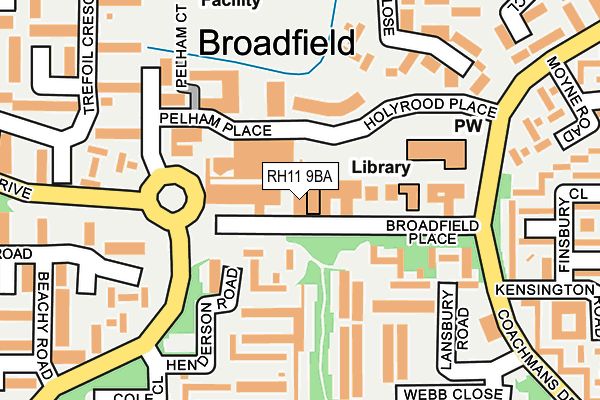 RH11 9BA map - OS OpenMap – Local (Ordnance Survey)