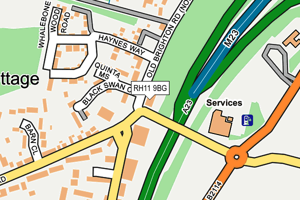 RH11 9BG map - OS OpenMap – Local (Ordnance Survey)