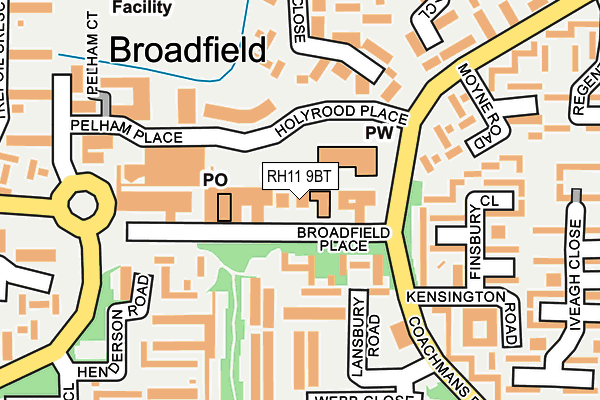 RH11 9BT map - OS OpenMap – Local (Ordnance Survey)