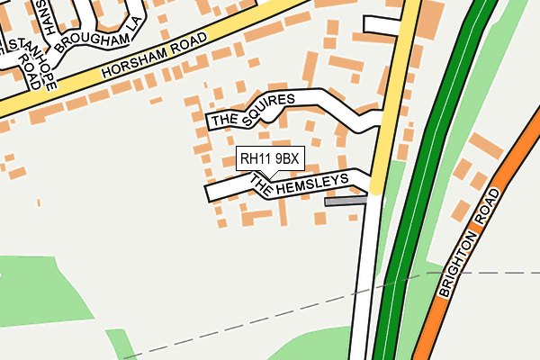 RH11 9BX map - OS OpenMap – Local (Ordnance Survey)