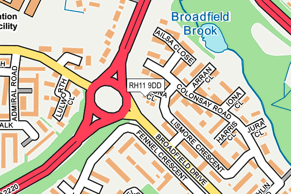 RH11 9DD map - OS OpenMap – Local (Ordnance Survey)