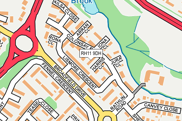 RH11 9DH map - OS OpenMap – Local (Ordnance Survey)