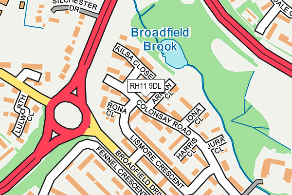 RH11 9DL map - OS OpenMap – Local (Ordnance Survey)