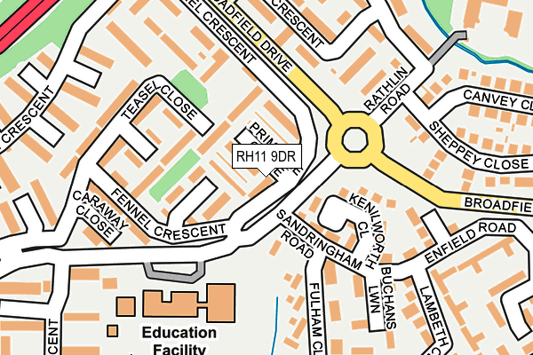 RH11 9DR map - OS OpenMap – Local (Ordnance Survey)