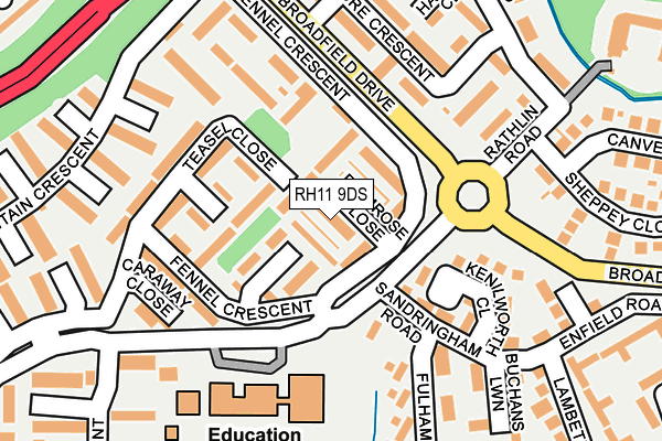 RH11 9DS map - OS OpenMap – Local (Ordnance Survey)