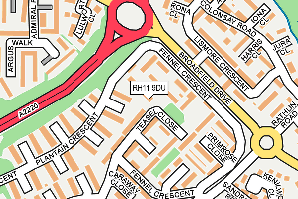 RH11 9DU map - OS OpenMap – Local (Ordnance Survey)