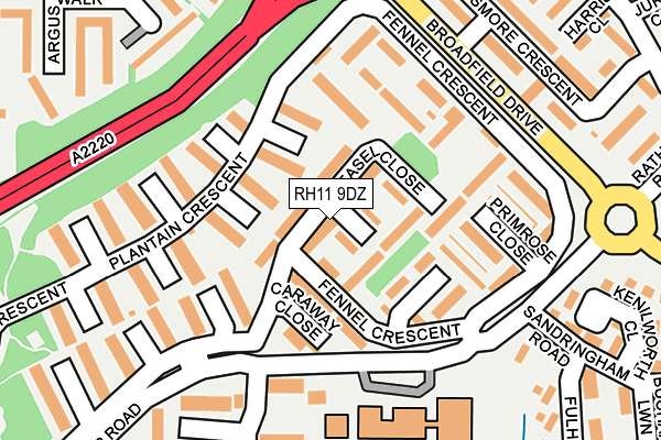 RH11 9DZ map - OS OpenMap – Local (Ordnance Survey)
