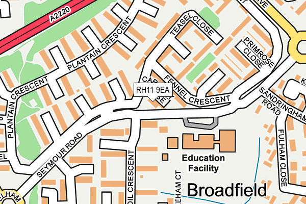 RH11 9EA map - OS OpenMap – Local (Ordnance Survey)