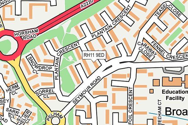 RH11 9ED map - OS OpenMap – Local (Ordnance Survey)