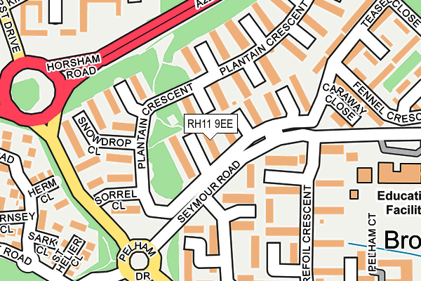 RH11 9EE map - OS OpenMap – Local (Ordnance Survey)