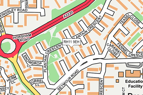 RH11 9EH map - OS OpenMap – Local (Ordnance Survey)