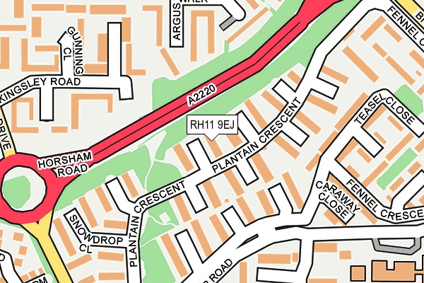 RH11 9EJ map - OS OpenMap – Local (Ordnance Survey)