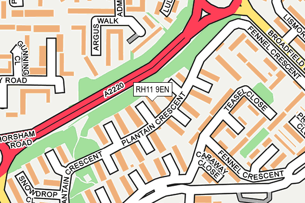 RH11 9EN map - OS OpenMap – Local (Ordnance Survey)