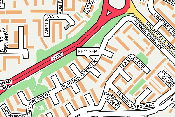 RH11 9EP map - OS OpenMap – Local (Ordnance Survey)