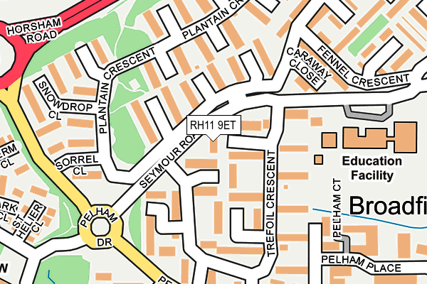 RH11 9ET map - OS OpenMap – Local (Ordnance Survey)