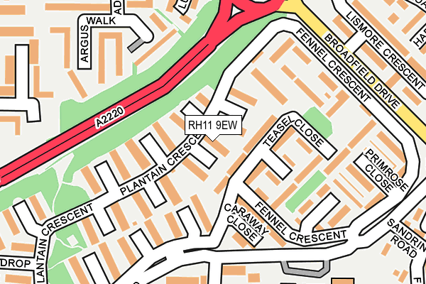 RH11 9EW map - OS OpenMap – Local (Ordnance Survey)