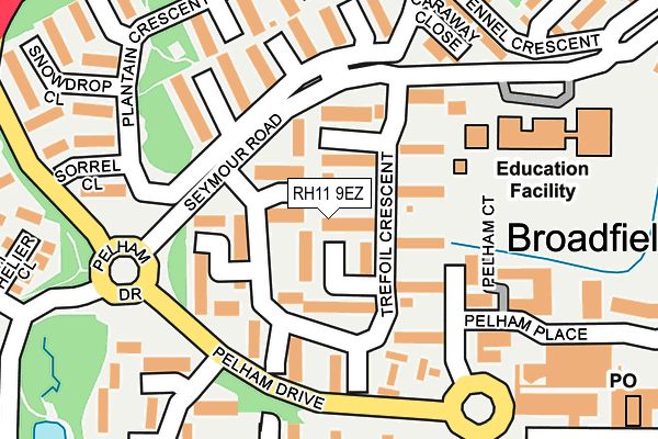 RH11 9EZ map - OS OpenMap – Local (Ordnance Survey)