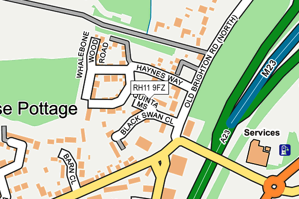 RH11 9FZ map - OS OpenMap – Local (Ordnance Survey)