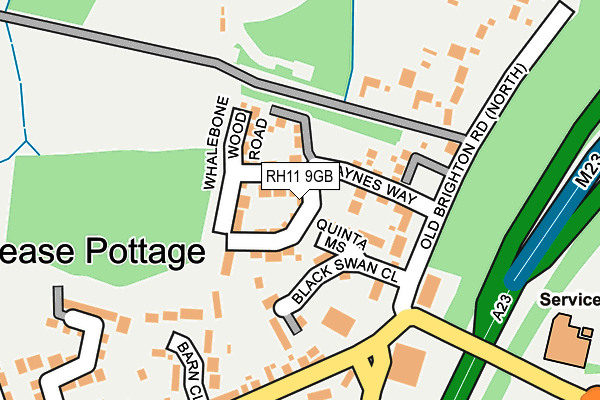 RH11 9GB map - OS OpenMap – Local (Ordnance Survey)