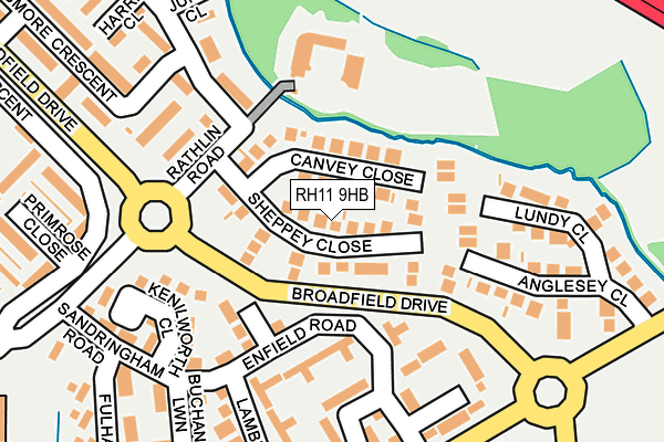 RH11 9HB map - OS OpenMap – Local (Ordnance Survey)