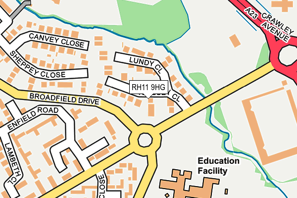 RH11 9HG map - OS OpenMap – Local (Ordnance Survey)
