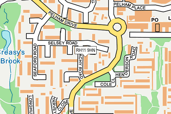 RH11 9HN map - OS OpenMap – Local (Ordnance Survey)