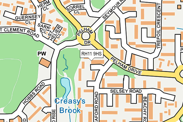 RH11 9HS map - OS OpenMap – Local (Ordnance Survey)