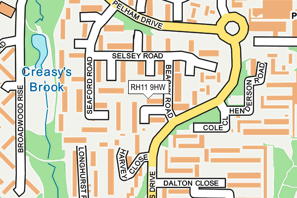 RH11 9HW map - OS OpenMap – Local (Ordnance Survey)