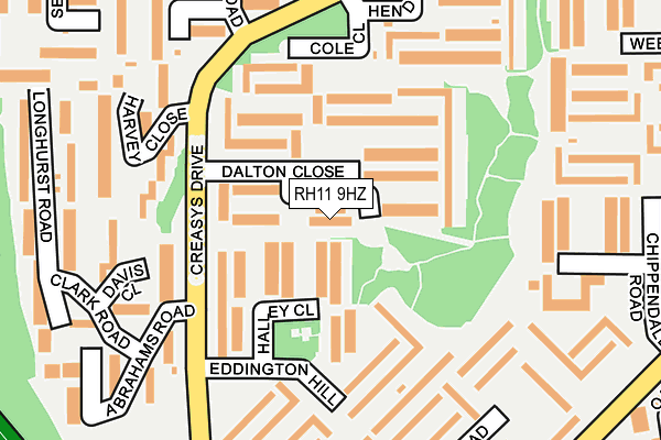 RH11 9HZ map - OS OpenMap – Local (Ordnance Survey)