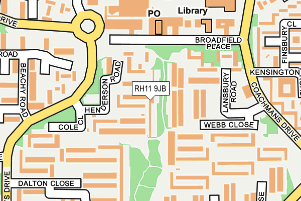 RH11 9JB map - OS OpenMap – Local (Ordnance Survey)