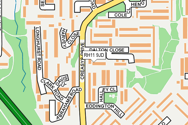 RH11 9JD map - OS OpenMap – Local (Ordnance Survey)