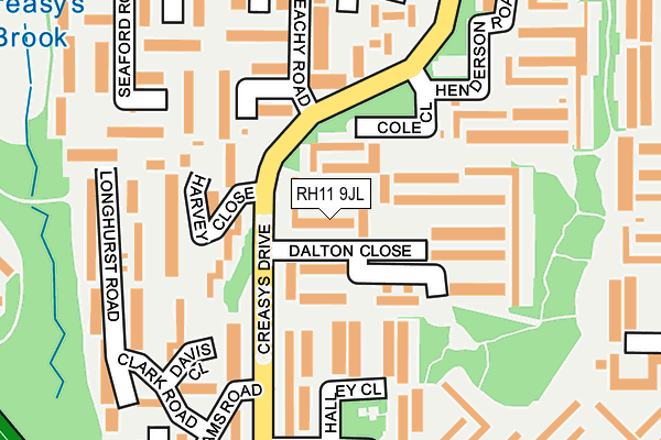 RH11 9JL map - OS OpenMap – Local (Ordnance Survey)