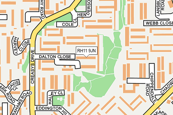 RH11 9JN map - OS OpenMap – Local (Ordnance Survey)