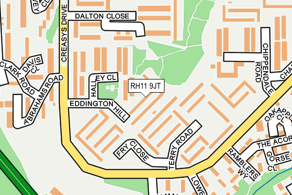 RH11 9JT map - OS OpenMap – Local (Ordnance Survey)