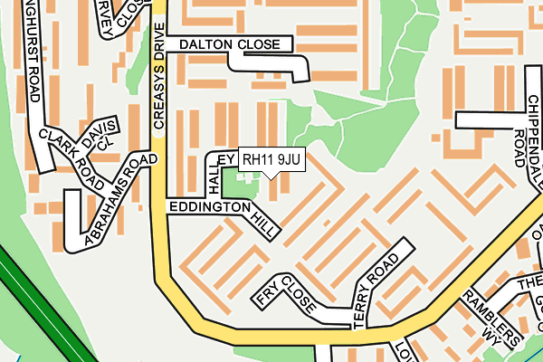 RH11 9JU map - OS OpenMap – Local (Ordnance Survey)