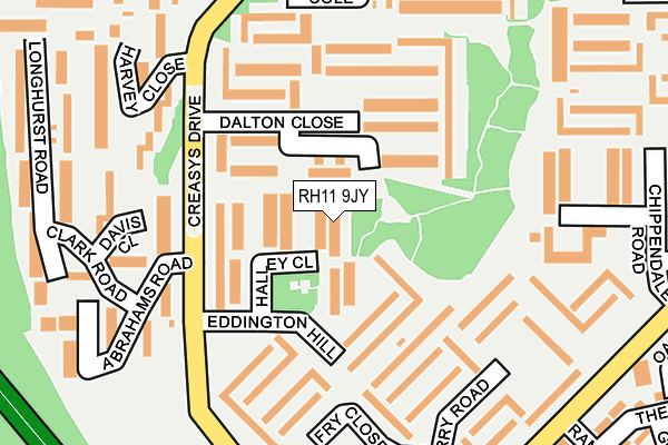RH11 9JY map - OS OpenMap – Local (Ordnance Survey)
