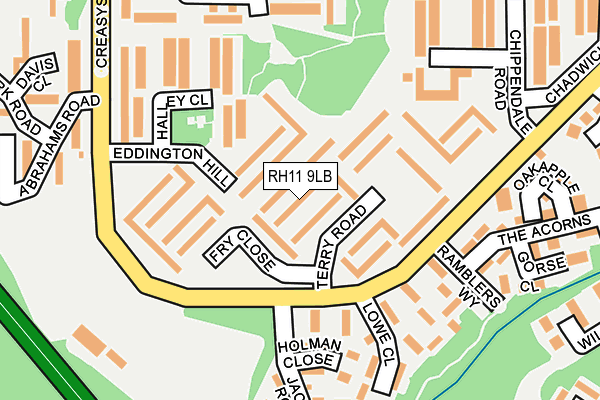 RH11 9LB map - OS OpenMap – Local (Ordnance Survey)
