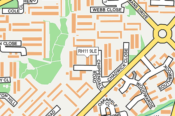 RH11 9LE map - OS OpenMap – Local (Ordnance Survey)