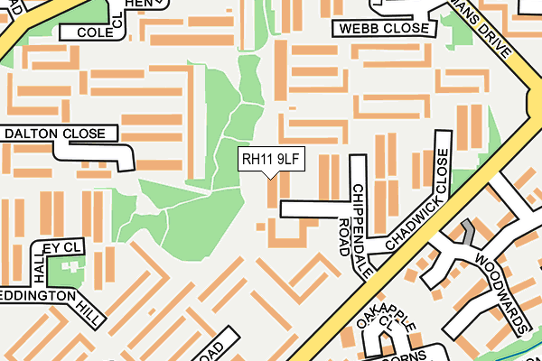 RH11 9LF map - OS OpenMap – Local (Ordnance Survey)