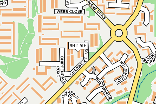 RH11 9LH map - OS OpenMap – Local (Ordnance Survey)