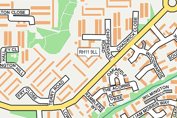 RH11 9LL map - OS OpenMap – Local (Ordnance Survey)