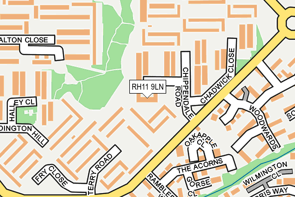 RH11 9LN map - OS OpenMap – Local (Ordnance Survey)