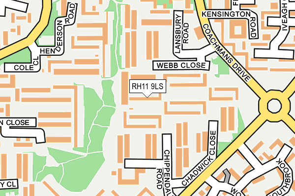 RH11 9LS map - OS OpenMap – Local (Ordnance Survey)