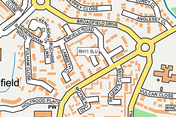 RH11 9LU map - OS OpenMap – Local (Ordnance Survey)