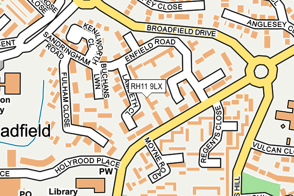 RH11 9LX map - OS OpenMap – Local (Ordnance Survey)