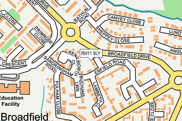 RH11 9LY map - OS OpenMap – Local (Ordnance Survey)