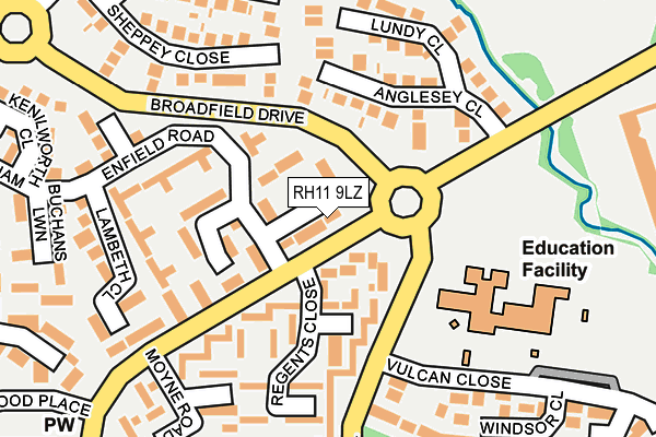 RH11 9LZ map - OS OpenMap – Local (Ordnance Survey)
